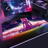 EVA 게이머 LED 컴퓨터 마우스 패드 애니메이션 Evangelion RGB 게임용 큰 마우스 패드 백라이트 LED 마우스 패드 키보드 마우스 패드 선물