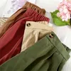 Algodão largo pants mulheres para verão cintura alta solta casual tornozelo-comprimento calça mulheres elegante moda calças sólidas mulheres q0801