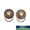 2pcs Retro Bronze Cupboard Door Handles Kitchen Cabinet Knobs Vintage Wardrobe Furniture Handle Jewelry Box Drawer Pulls