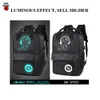 SenkeyStyle Black Teenager School Bag Ryggsäckar för män Stor kapacitet Oxford Vattentät Lysande Man Backpacking USB Laptop