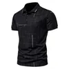 남자 폴로저 남자 패션 편지 인쇄 옷깃 버튼 풀오버 탑 빈티지 슬림 셔츠 20122 여름 캐주얼 짧은 소매 셔츠