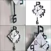 Horloges Murales Décor À La Maison Jardin Grands Chiffres Pendum Noir Et Blanc Design Moderne Chiffres Irregar Mode Décorative Avec Numéro Swinging