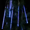 Heminredning Multi-Color 13.1ft Meteor Dusch Rain Tubes 8 LED Julljus Bröllopsfest Trädgård Xmas String Light Outdoor Indoor Decors