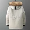 Kurtka w dół Mężczyzna Moda Workwear Styl Young Puffer Short Grube Outdoor Ciepłe Zimowe White Duck Coats 210910