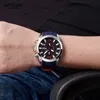 Мужские хронограф аналоговые кварцевые часы с датой светящихся рук водонепроницаемый силиконовый резиновый ремешок на брасле для человека
