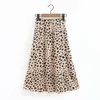 Faldas Falda elegante para mujer Estampado de leopardo Patrón OL Mujeres Sexy Cintura alta Cadera delgada Lápiz Abrigo Volantes