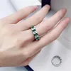 Mest sålda lyxsmycken Äkta 100 % 925 Sterling Silver Emerald Cut White Topaz CZ Diamant Ädelstenar Fest Kvinnor Bröllop Förlovningsband Ring Present
