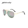 Fashion Pilot Color Film Zonnebrillen metalen frame Reflecterende zonnebril voor mannen Dames Designer Summer Eyewear174997777