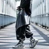 Techwear Hip Hop Hop男性女性のハーレムスカートショーツ原宿スケートボードストリートウェアブラックプリーツエプロンゴシックジョガーズズボンズパンツ210806