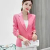 Business Casual Notched Blazer Damska kurtka Eleganckie Cardigans Button Coats Solid Veste Femme Work Topy Slim Office Lady Garnitury 211006