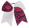 NEW Snake skin JUMBO 7inch Cheer Bow Ponytail Holder Teen Big Large Hair Cheerleading Girls Tie 12PCS4160630