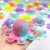 Octopus coloré Keychain Multicon Push Push Bubble Stress Relief Toys Octopus Toy Sensory For Autism Kids Gift 0731054835289