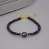 GuaiGuai Schmuck Echte Natürliche 11mm Tahiti Schwarz Echte Perle Armband Handgemacht Für Frauen Echte Dame Mode Schmuck2649085