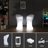 Creative PE Plastic Contracted Style Chair LED Luminous Stool Bar Leisure High Backrest Single Camp Furniture