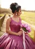 Plus Size Pink Ball Gown Quinceanera Dresses Spaghetti Straps Floor Length Vestido De 15 Anos Lace Applique Sweet 16 Dress Masquerade Formal Party Gowns