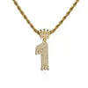 Ketens mode kroon druipende nummer hanger holle gouden ketting ketting ketting kristallen bubbel cijfer iced out sieraden trendy men28116214193