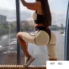 Sportswear yoga conjunto mulheres esportes sutiã sexy cintura alta quadril apertado leggings costura