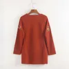 Maglione da donna Pullover Maglione lavorato a maglia rosso vino LOOSE Casual 210430