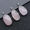 Moda Pedra Natural Pingente Irregular Oval Morango Cristal Graphy Topaz Colar Colar Para As Mulheres Jóias