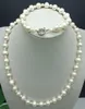 Orecchini Collana Raro Bianco 5-6mm / 10-11mm Set di braccialetti di perle coltivate d'acqua dolce 20 / 7,5 pollici Set di gioielli per le donne