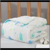 Emmaillotage Chambre d'enfant Literie Bébé Enfants Maternité Drop Livraison 2021 Carrés Couche Mousseline Couverture En Bambou Swaddle Wrap Bébé Couvertures Né Coton