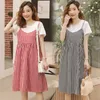 Mutterschaftskleider 2019 Sommer Neue Koreanische Mode Gefälschte Zwei Teil Schwangere Frauen Stillen Kleid Schwangerschaftskleidung Vestidos 194 y2