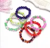 Bracelets en verre colorés de 8 mm Imitation Agate Femmes porte Bracelet Stretch Promotion Promotion Small Gifts Random Mix Color4358051