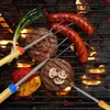 Teleskoping återanvändbar grillspettverktyg Rostfritt stål BBQ Tools Grill Roasting Sticks Camping Picnic Shish Kebab Marshmallow Stick Kitchen Gadgets JY0883