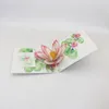 3D Handmade Color Print Blooming Lotus Flower Paper Greeting Cards PostCard Thanksgiving Mother's Day Birthday Creative Gift Y0224