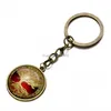 Glass Cabochon Gold Tree of Life Key Rings Metal Keychain Holder Handbag hänger Fashion Jewelry Will och Sandy