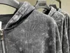 Herenjassen High Street Washing Water Gebruikte Sweater Dubbele Rits Hooded Sweater