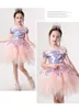 Flower Dress Children Wedding Bridemaid Sequined Ball Gown Dresses Kids Pink Tutu Sequin Gowns Girl Boutique Party Pageant Elegant 403