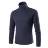 Venta de diseño Suéter de cuello alto casual para hombre Suéteres de manga larga Slim Fit Suéter de color sólido Tops