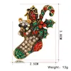 Pins, Brooches Xmas Socks Brooch Holiday Jewelry Set Gifts For Womens Girls Thanksgiving