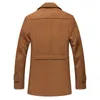 ボルバオ男性冬のウールのコートメンズファッションブランド快適な暖かい厚いウールブレンドウールピーコート男性トレンチコートオーバーコート210518