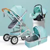 Kinderwagen met autogroothandelstoel 3 Designer in 1 Luxe reisguggy-koetsmand en kinderwagen Cochesitos De 428 U2 Pak elastisch