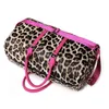 Fashion Leopard Print Women Duffle Bag Cheetah Animal Pattern Travel Handbag For Lady Girl Shoulder With Pink Handle Duffel Bags6182758