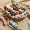 아기 Teether 토끼 귀 자연 나무 젖니 가운 반지 유아 간호 훈련 teethers 장난감 m3569