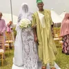 2022 Vestidos de novia de sirena musulmana de talla grande Vestido de novia con tren desmontable Arco de satén Apliques de encaje Manga larga Diseñador por encargo Vestido de novia africano
