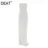 [DEAT] Women Whtie Sleeveless Floo-length Tube Top Temperament Elegant High Quality Dress Summer Fashion 13C132 210527