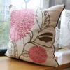 Embroidered Pastoral Floral Cushion Hydrangea cotton chair sofa cushion modern home decor Rectangle pillow drop 210716