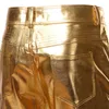 Männer Hosen Motorrad PU Leder Herren Marke Skinny Shiny Gold Silber Schwarz Hosen Nachtclub Bühne Für Sänger Tänzer