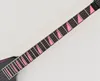 Custom Shop Alexi Laiho Pink Sawtooth Flying V Electric Guitar Scalloped Fingerboard 20-24, Floyd Rose Tremolo Bridge, China EMG Pickup, Black Hardware, Sharkfin Inlay