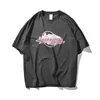 Hip Hop Men T-shirt Pink Harajuku T-shirt Cloud Print Tshirt Men Coton Coton Casual Short Streetwear T-shirt Japan Style 210527