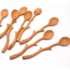 Log-Farbe, japanisches Geschirr, Holzlöffel, handgeformte Löffel mit langem Griff, Geschirr, Kaffee-Rührlöffel, 23,5 cm, T2I52085