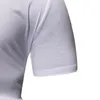 T-shirt a maniche corte da uomo a maniche corte in cotone poliestere con cuciture stile casual africano alla moda bianca