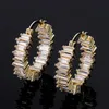 Hoop Huggie CAOSHI Silver ColorGold Color Wedding Female Earrings Pearshaped CZ Underline Femininity Beauty Marriage Jewelry6597552