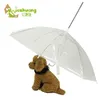 20PCSDHL Transaparent Clear Pet Umbrella Built In Leash Dog Puppy Walking Sleet Snow Rain Keep Pets Animal Dry Plastic Umbrellas 4377806