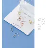 Minimalisme 100% 925 Sterling Argent Mode Design Rose Gold Couleur Drop Boucles d'oreilles pour Femmes Party Dangle Ear Bijoux fins 210707