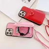 Phone Cases zipper card wallets covers For iPhone 13 Pro Max 12 mini 11 XR XS XSMax PU leather shell With lanyard 6 COLORS